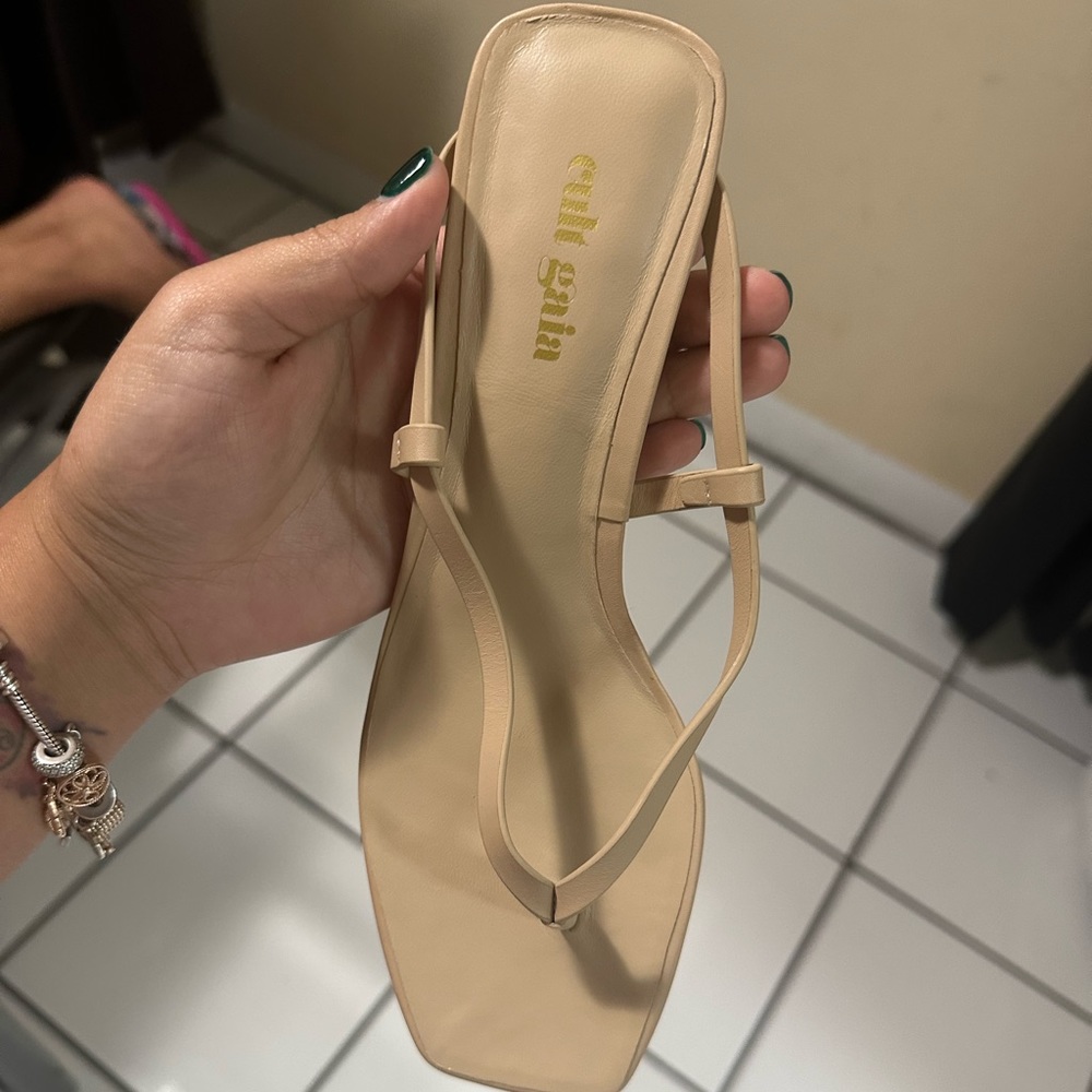 cult gaia Beige Minimalist Thong Sandal